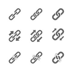 Three types of link icons