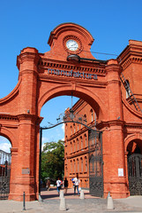 main gate entrance to the Manufactura in Lodz