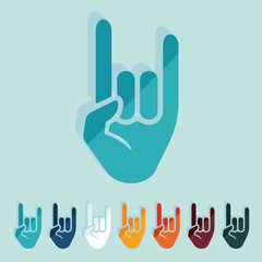 Flat design: rock hand gesture