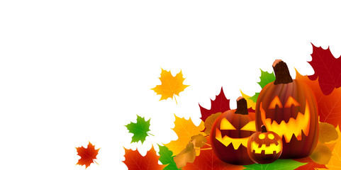 ハロウィン　かぼちゃ　もみじ