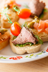 canape on the plate