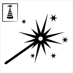 Sparkler. Single flat icon on white background. 