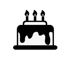 icon, black and white cake vector