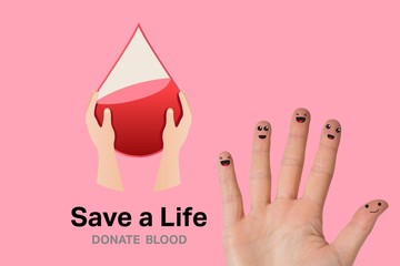 Composite image of blood donation