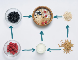 healthy food set of organic products