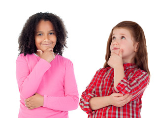 Two beautiful children thinking