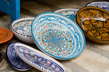 National traditional pottery. Sold on the street. Mahdia. 