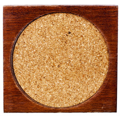 Old wood and cork table coaster