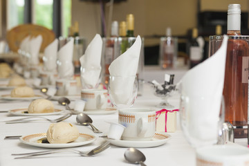 Wedding breakfast set up