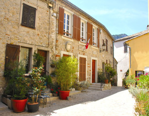 Fototapeta na wymiar Hôtel de ville Du Village de Sainte-Agnès (Alpes-Maritimes)