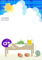 日本の夏　枝豆　ビール