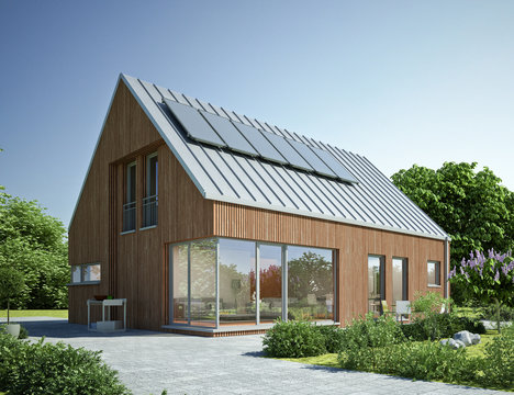 Holzhaus mit Zinkblechdach