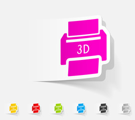 realistic design element. three d printer