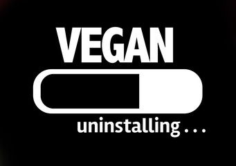 Progress Bar Uninstalling with the text: Vegan 