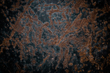 Abstract corroded black wallpaper grunge background iron rusty artistic wall peeling paint