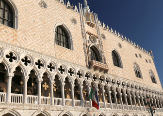 detail of Doge s Palace in Venice Italy