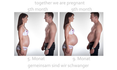 Schwangerschaft vorher Nacher Mann und Frau Vergleich Porträt