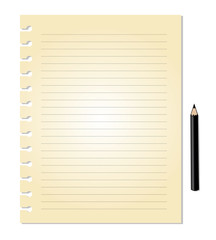 Vector of Note paper with pencil