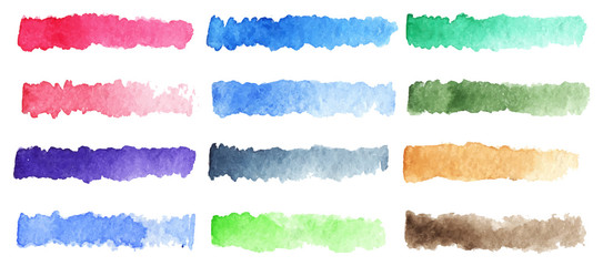 Watercolor vector stripe brush colorful rainbow palette background