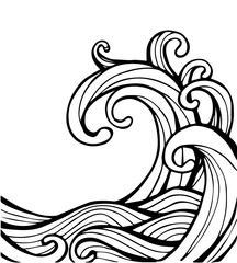 Vector of Abstract Wave in black and white
