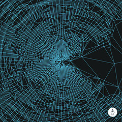 Network background. 3d technology vector illustration.