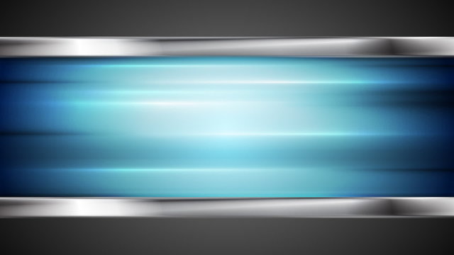 Tech blue background with moving arrows and metal stripes. Video animation HD 1920x1080