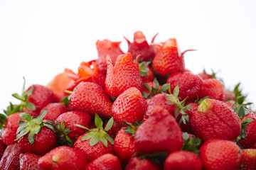 dish with fresh strawberries closeup