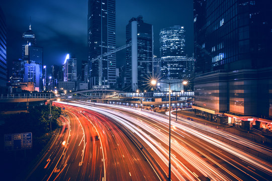 Prosperous Hong Kong city night scenes 2015