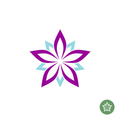 Five leaves lotus flower logo template