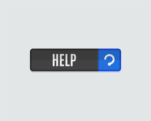 Help web button, modern flat design