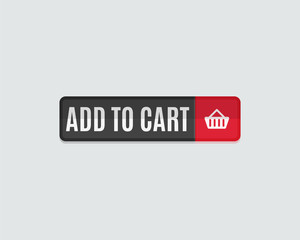Add to cart web button, online shopping, flat design