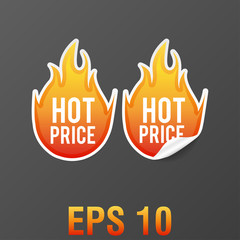 vector illustration of hot price stickers