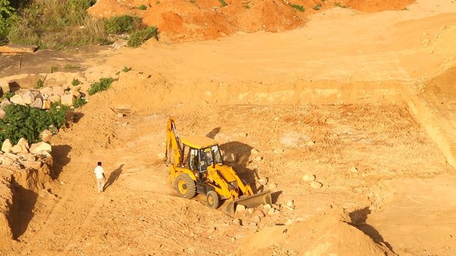 Crane working at rural area