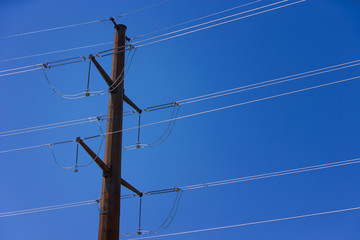 High Voltage Electric Post High Tension Pole Electricity Power Grid