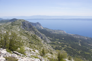 Vista dal' alto della costa croata da Biokovo