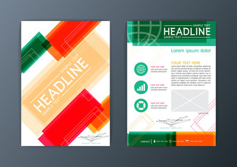 Flyer, magazine, brochure design template, Business Abstract square Background, A4 size, Vector illustration