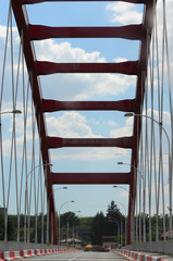 Photography of bridge with arcade like a ladder to heaven
