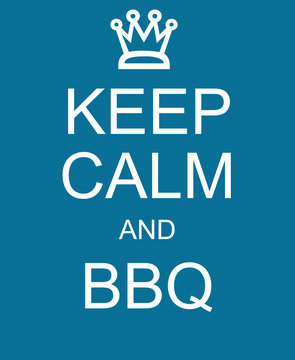 Keep Calm and BBQ blue sign