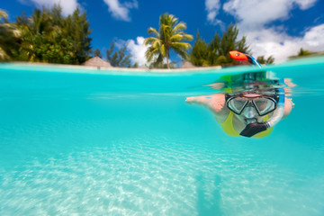 Woman snorkeling