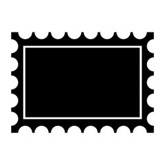 Postage stamp black icon