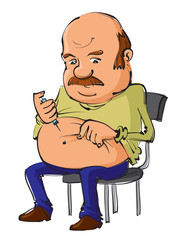 man  makes  insulin injection