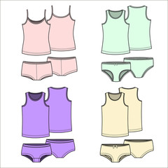 T-shirts and underwear. Color