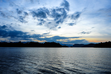 Blue sky over Vachiralongkorn dam