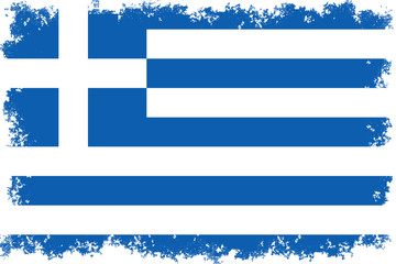 National flag of Greece, authentic color and scale with distressed edges 