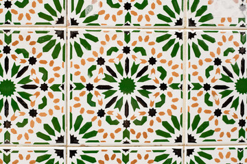 Traditional colored tiles. Mahdia, Tunisia, Africa.