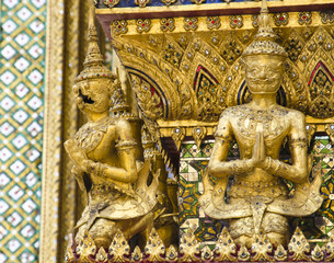 Fototapeta na wymiar Guardian at Emerald Buddha Temple Bangkok Thailand