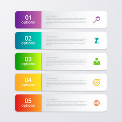 Obraz premium Vector illustration infographic five options