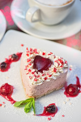 heart-shaped valentine cake