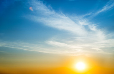 sky with clouds and sun