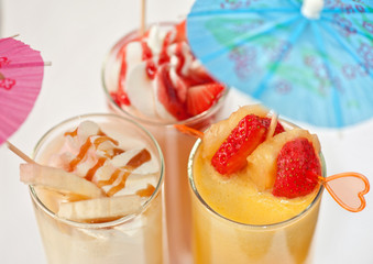 three healthy nonalcoholic cocktails